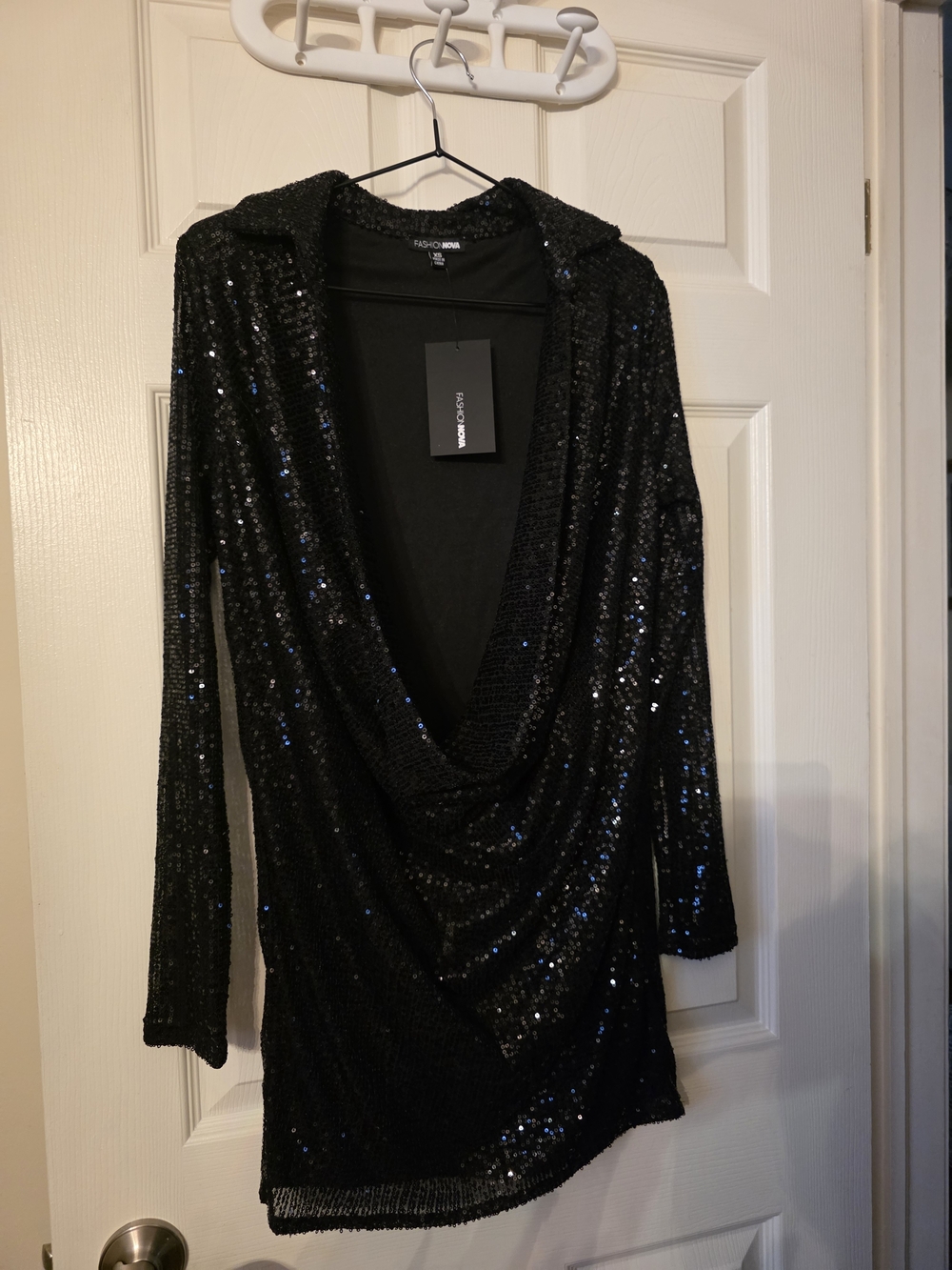 Fashion Nova Black Sequin Dress